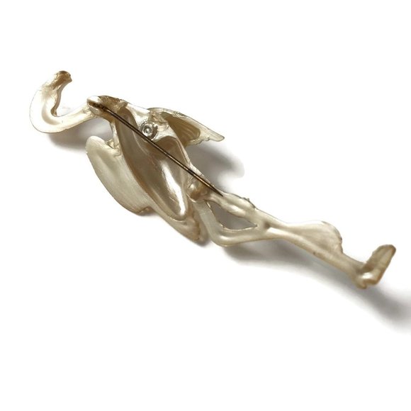 Celluloid Flamingo Brooch, Molded and Carved Iride - Picture 5 of 7